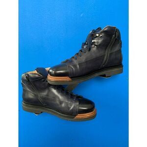 SANTONI EVEREST HIKING BOOT US 9.5 D DERBY BURNISHED NAVY ZIPPER